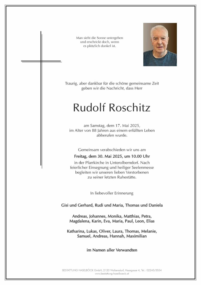 Roschitz_Rudolf_Unterolberndorf_Parte_Bestattung_Haselböck