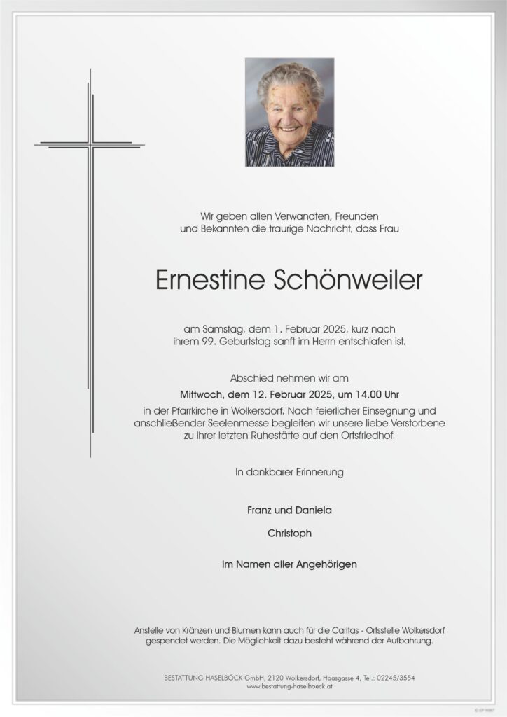 Schönweiler_Ernestine_Wolkersdorf_Parte_Bestattung_Haselböck