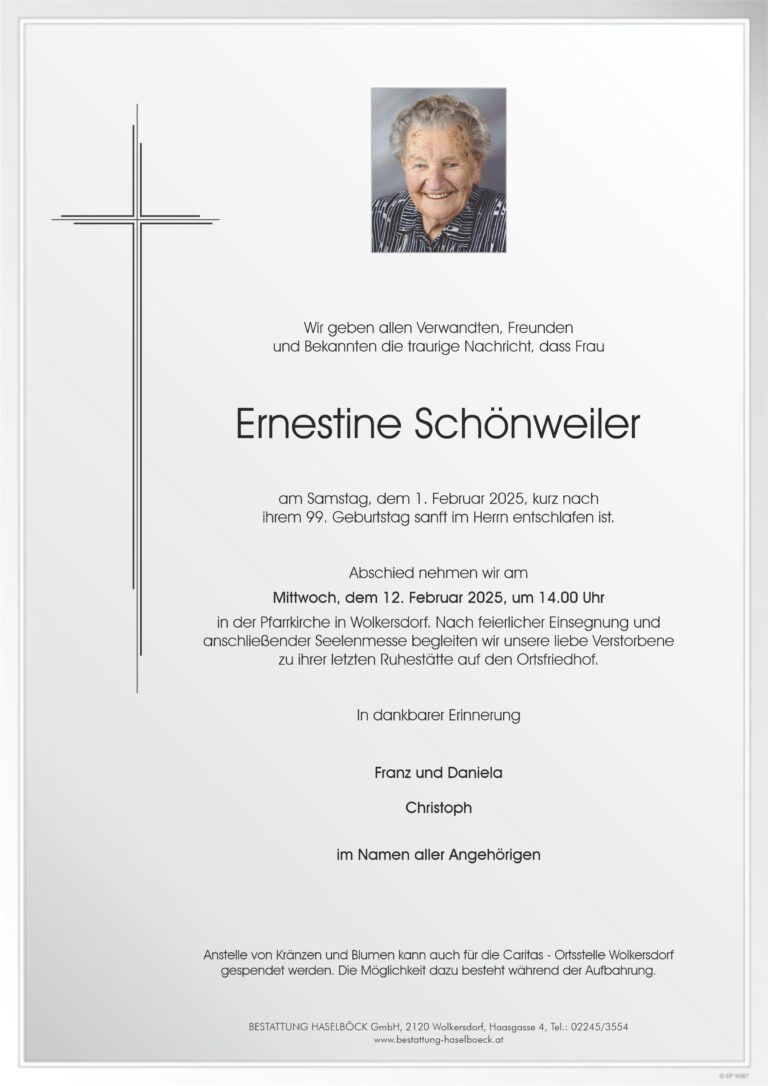 Schönweiler_Ernestine_Wolkersdorf_Parte_Bestattung_Haselböck