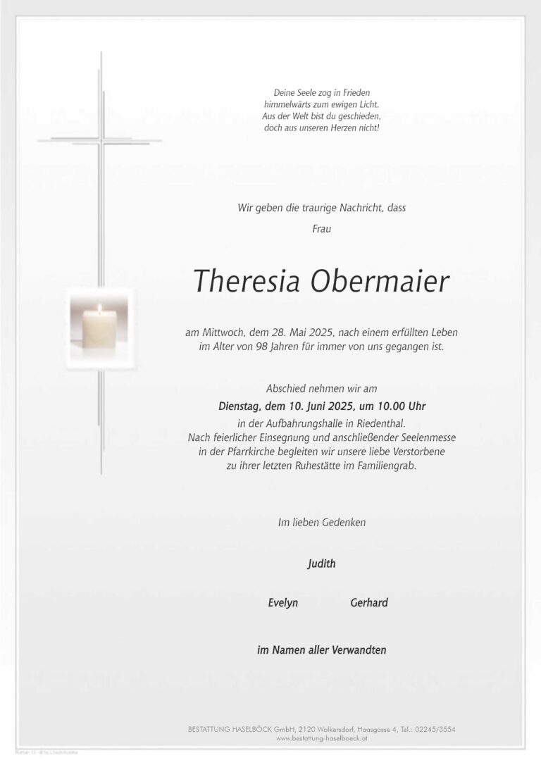 Obermaier_Theresia_Riedenthal_Parte_Bestattung_Haselböck