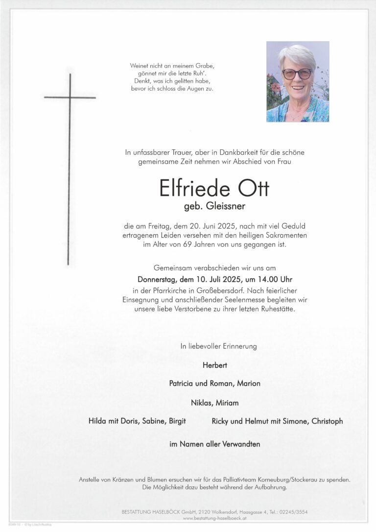 Ott_Elfriede_Parte_Großebersdorf_Bestattung_Haselböck