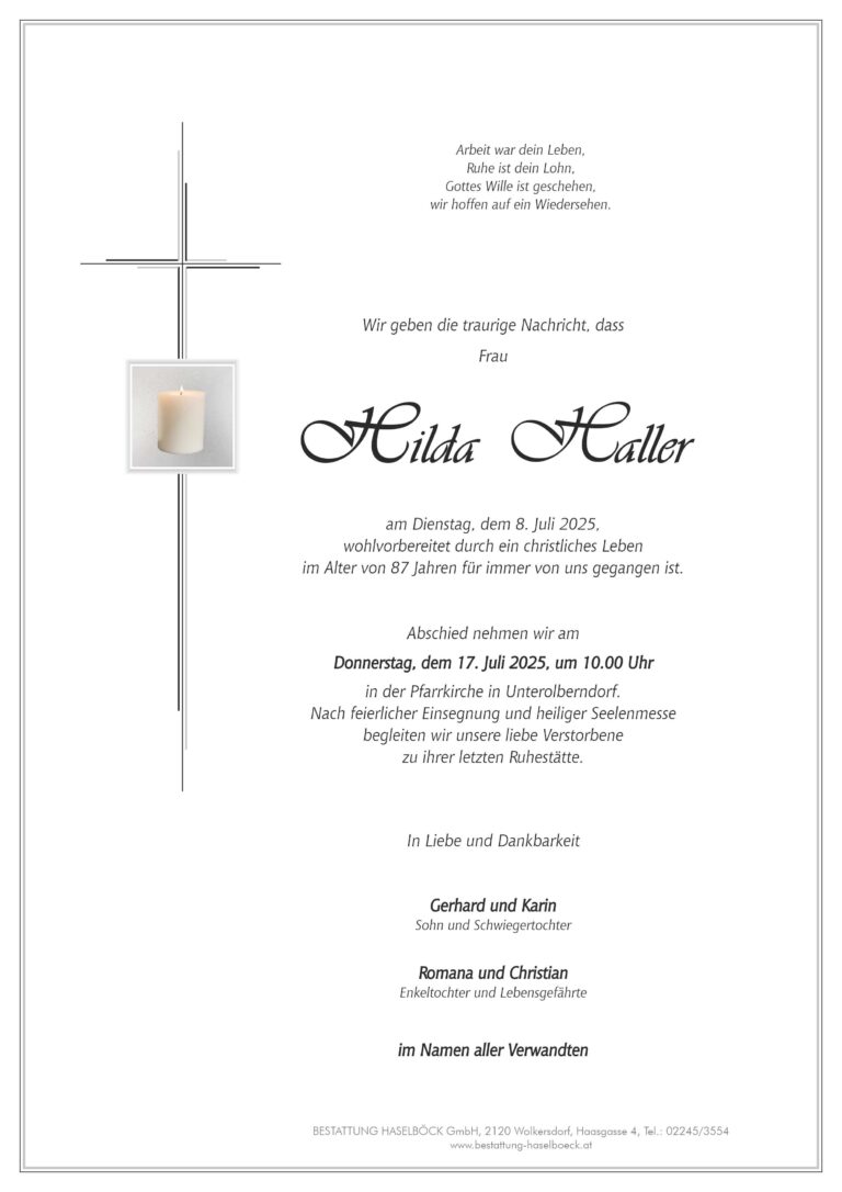 Haller_Hilda_Unterolberndorf_Parte_Bestattung_Haselböck