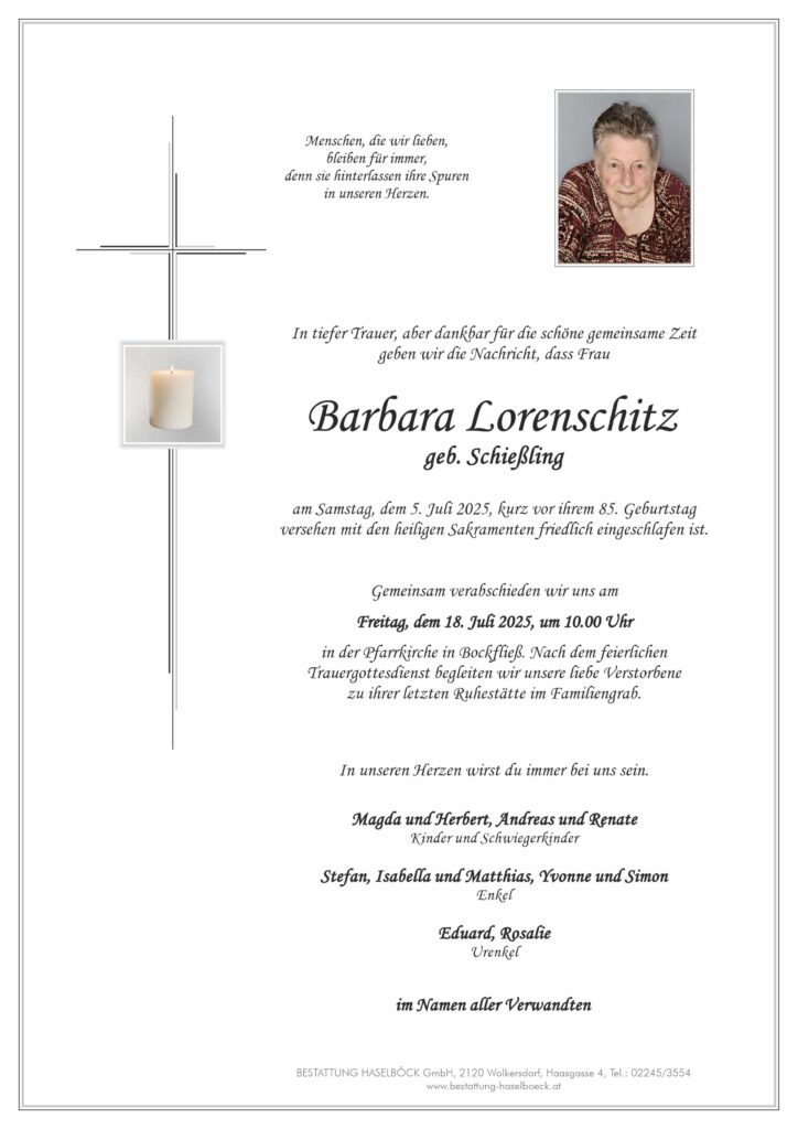 Lorenschitz_Barbara_Bockfließ_Parte_Bestattung_Haselböck