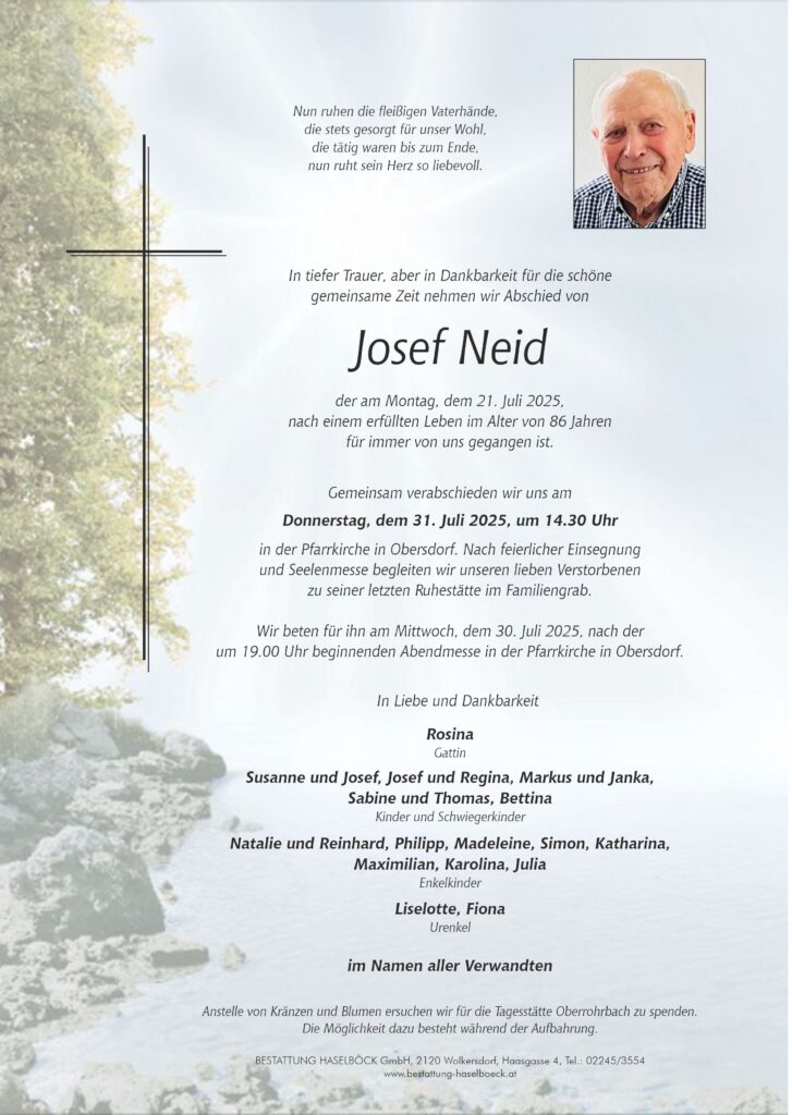 Neid_Josef_Parte_Obersdorf_Bestattung_Haselböck