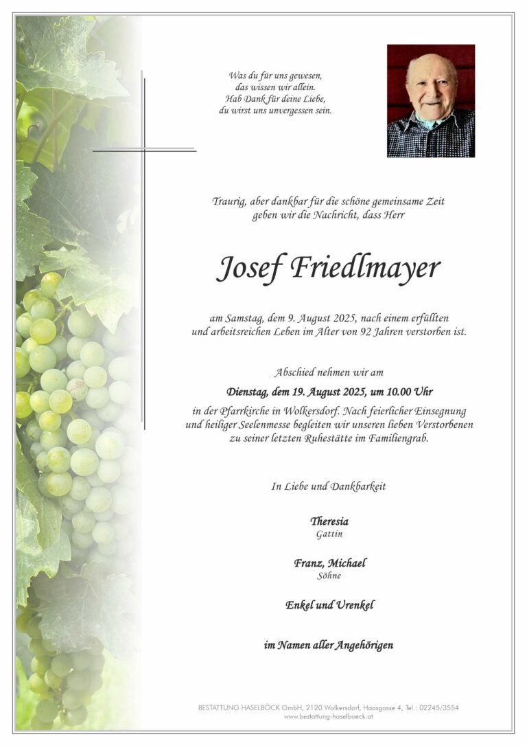 Friedlmayer_Josef_Wolkersdorf_Parte_Bestattung_Haselböck