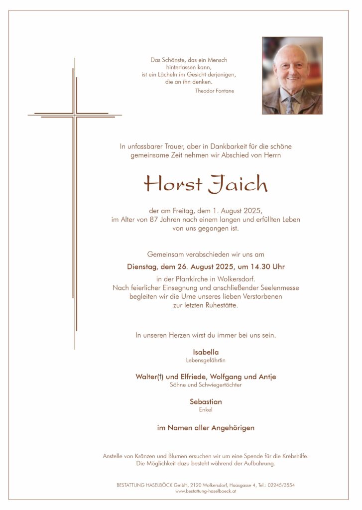 Jaich_Horst_Wolkersdorf_Parte_Bestatttung_Haselböck