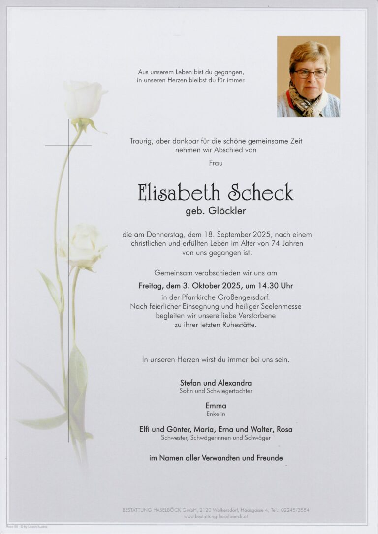 Scheck_Elisabeth_Parte_Großengersdorf_Bestattung_Haselböck