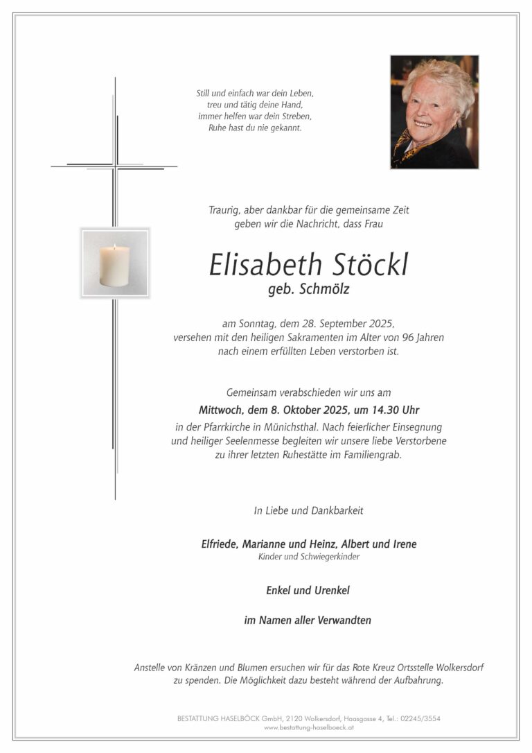 Stöckl_Elisabeth_Münichsthal_Parte_Bestattung_Haselböck