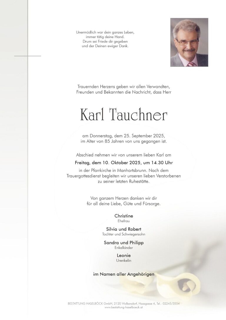 Tauchner_Karl_Manhartsbrunn_Parte_Bestattung_Haselböck