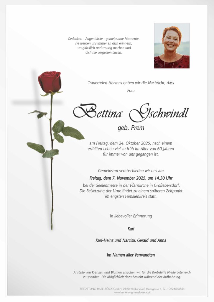 Gschwindl_Bettina_Großebersdorf_Parte_Bestattung_Haselböck_Vorabzug