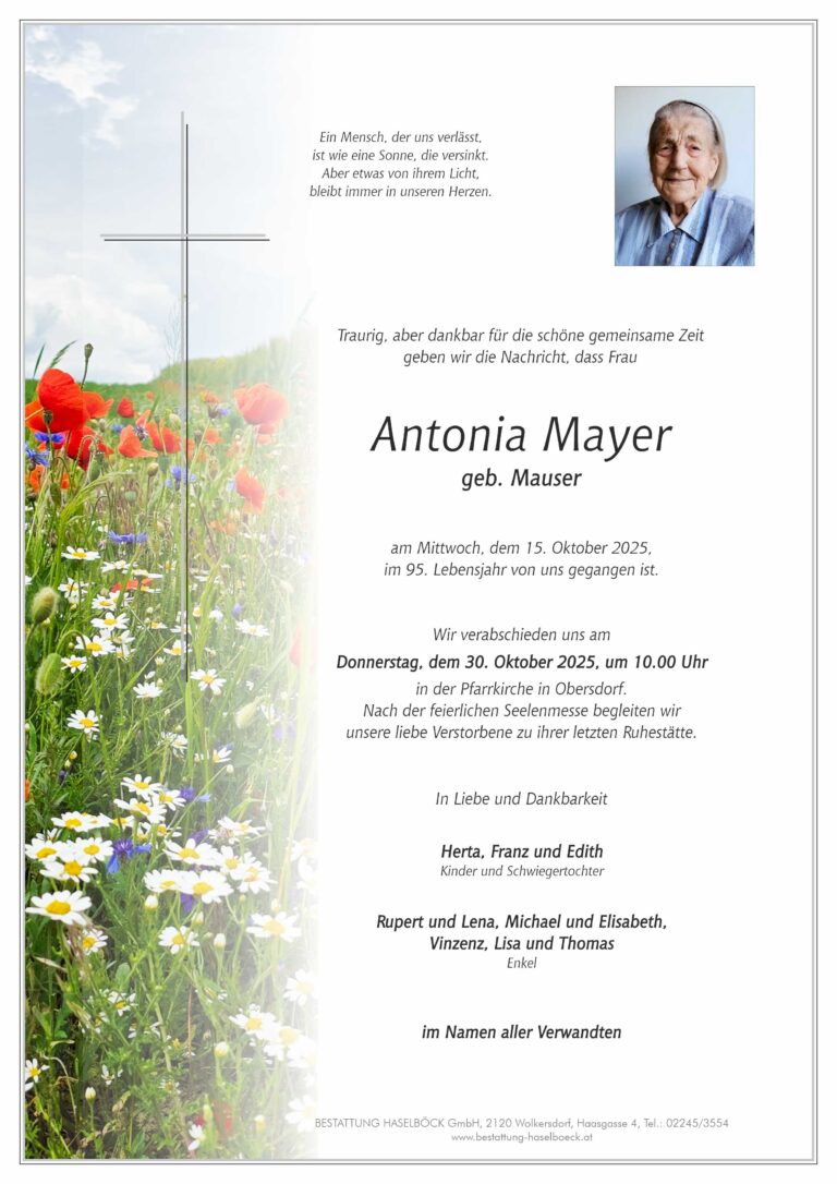 Mayer_Antonia_Obersdorf_Parte_Bestattung_Haselböck