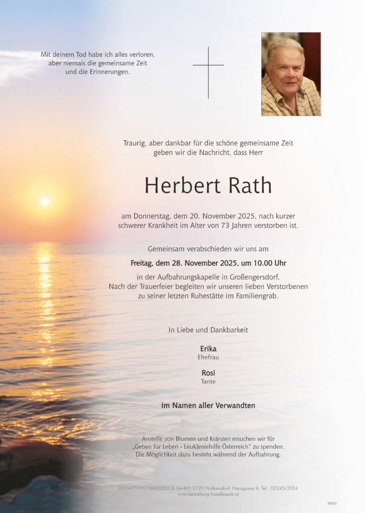Rath_Herbert_Großengersdorf_Parte_Bestattung_Haselböck