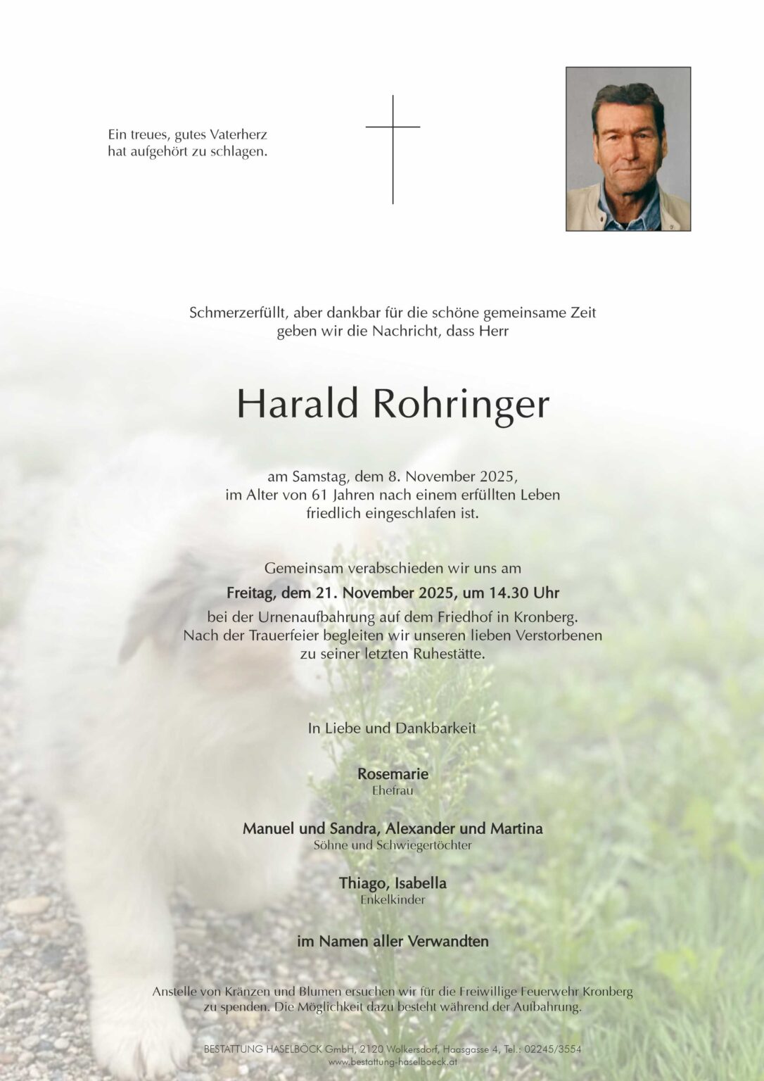 Harald Rohringer - Bestattung Haselböck