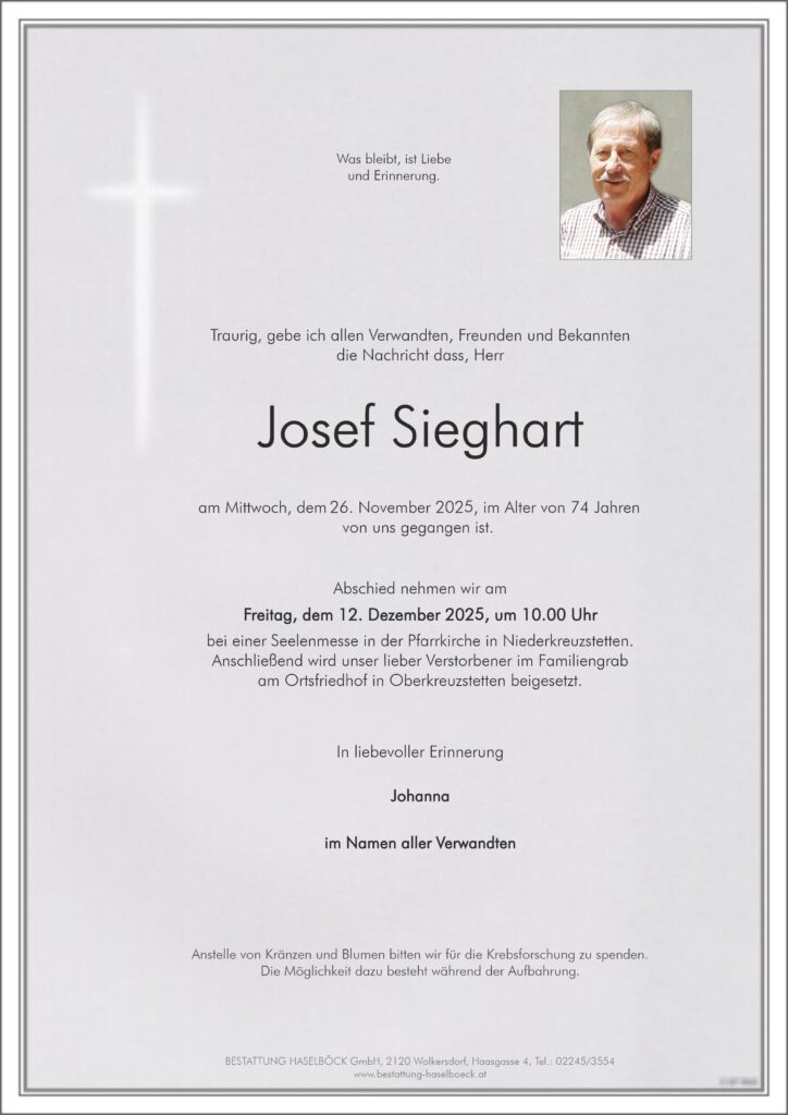 Sieghart_Josef_Parte_Oberkreuzstetten_Bestattung_Haselböck