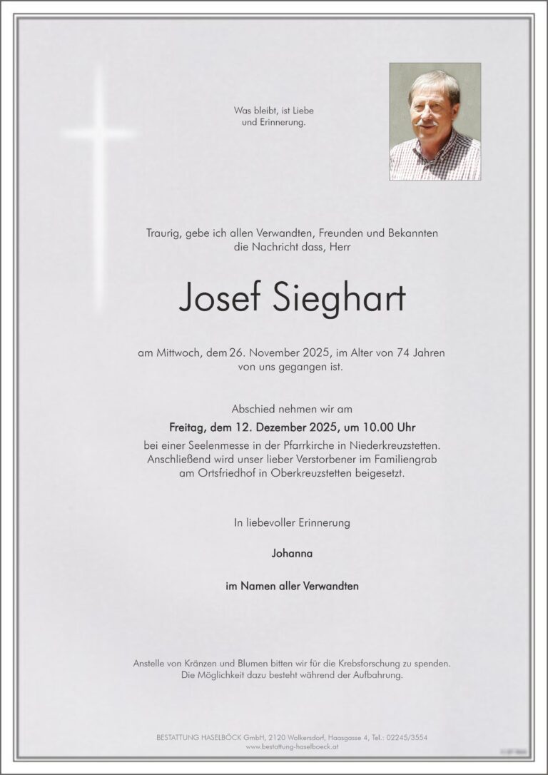Sieghart_Josef_Parte_Oberkreuzstetten_Bestattung_Haselböck