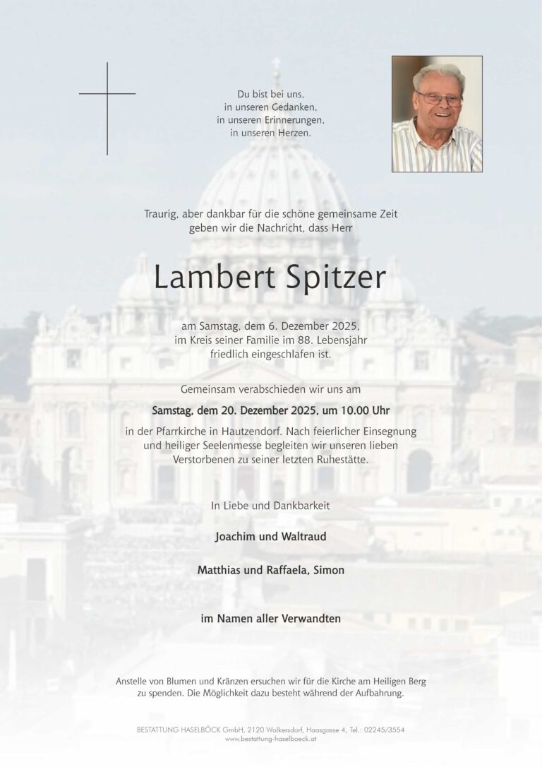 Spitzer_Lambert_Hautzendorf_Parte_Bestattung_Haselböck