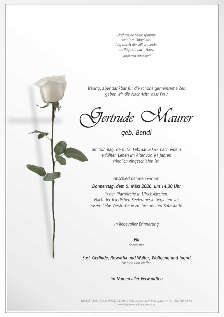 Maurer_Gertrude_Ulrichskirchen_Parte_Bestattung_Haselböck