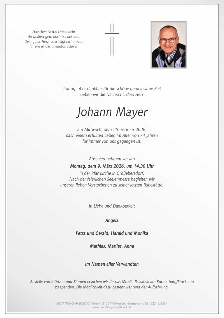 Mayer_Johann_Großebersdorf_Parte_Bestattung_Haselböck