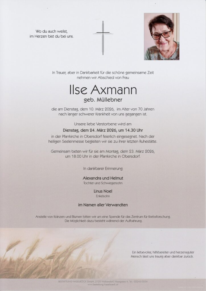 Axmann_Ilse_Obersdorf_Parte_Bestattung_Haselböck