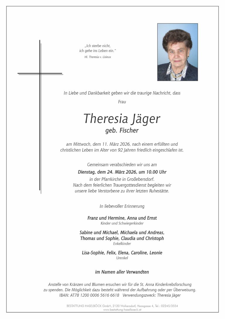 Jäger_Theresia_Großebersdorf_Parte_Bestattung_Haselböck