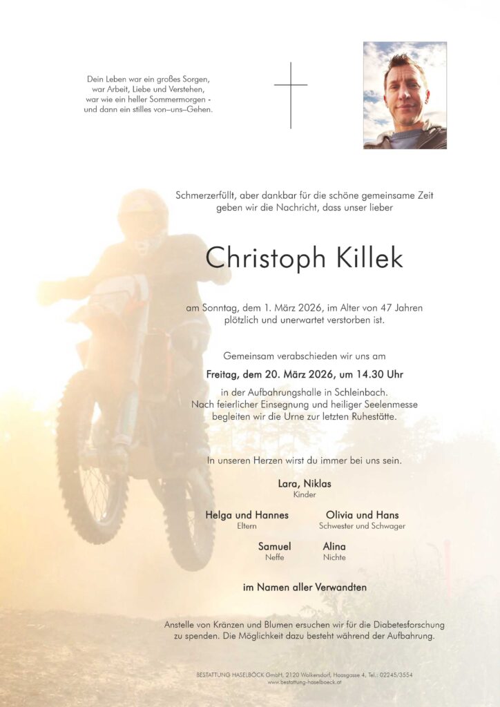Killek_Christoph_Schleinbach_Parte_Bestattung_Haselböck