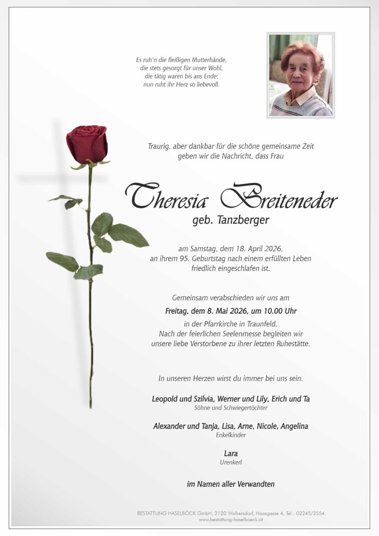 Breiteneder_Theresia_Traunfeld_Schleinbach_Parte_Bestattung_Haselböck