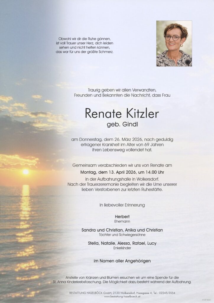 Kitzler_Renate_Wolkersdorf_Parte_Bestattung_Haselböck