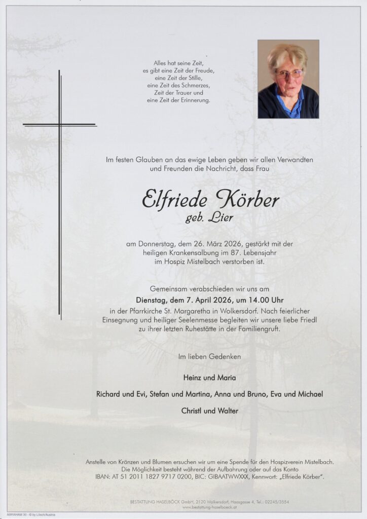 Körber_Elfriede_Parte_Wolkersdorf_Bestattung_Haselböck