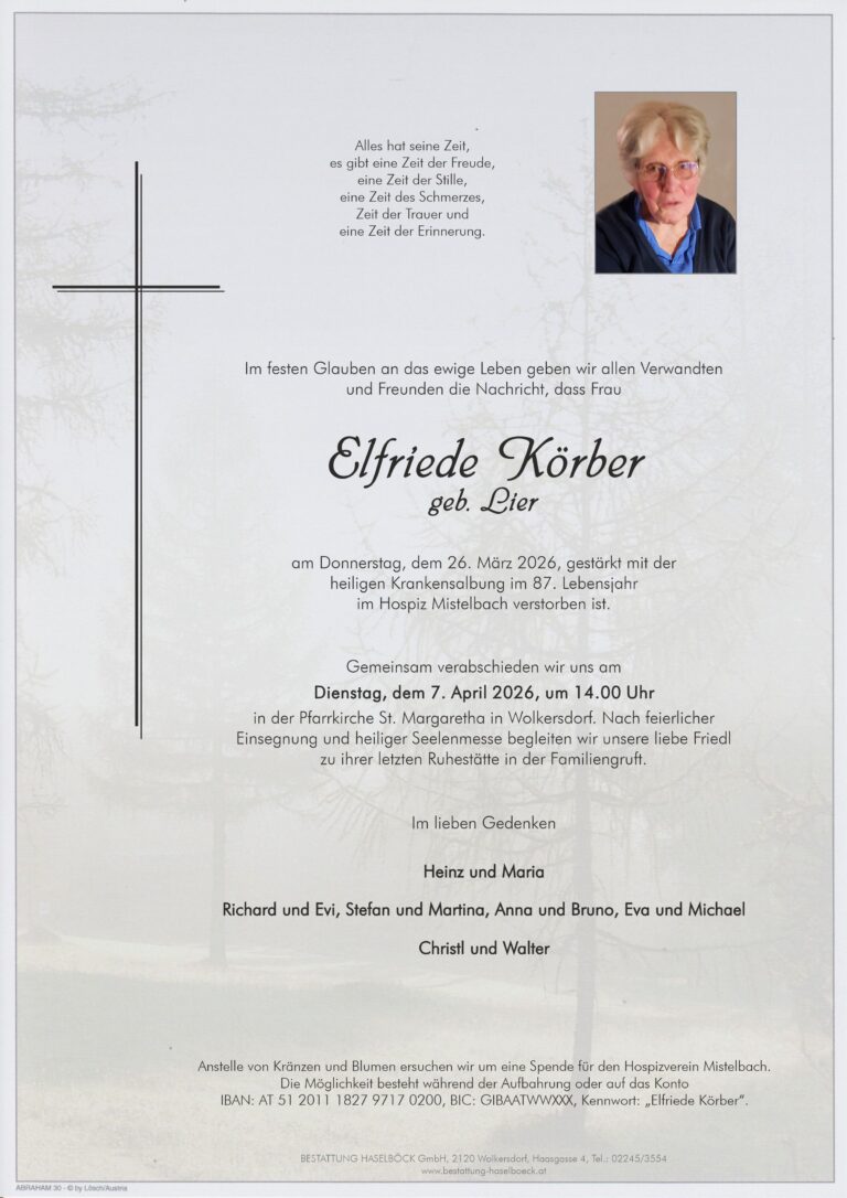 Körber_Elfriede_Parte_Wolkersdorf_Bestattung_Haselböck
