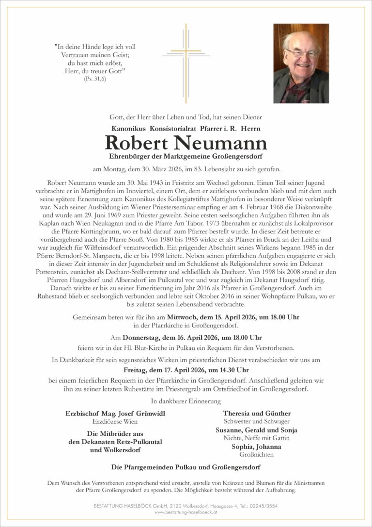Todesanzeige Robert Neumann