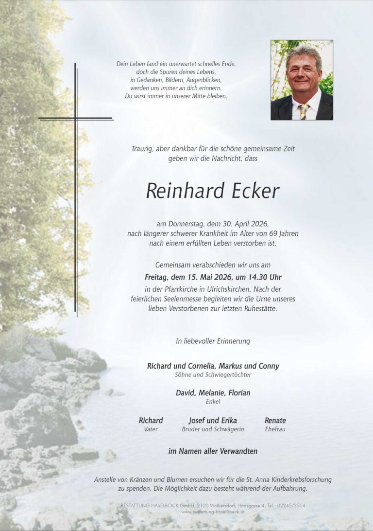 Ecker_Reinhard_Ulrichskirchen_Parte_Bestattung_Haselböck