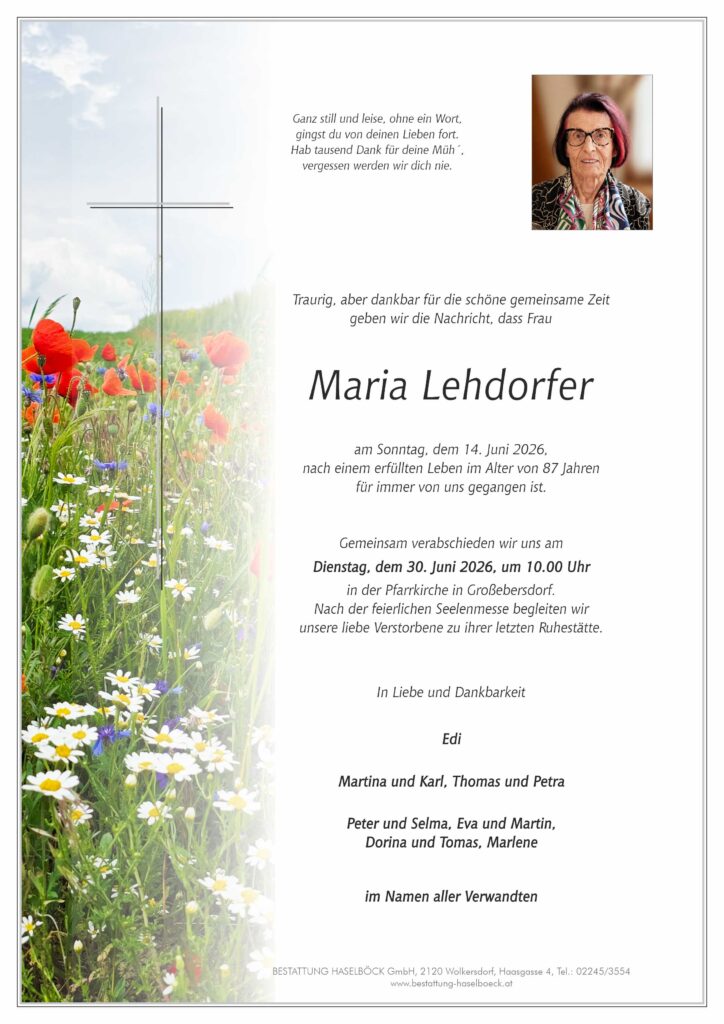 Lehdorfer_Maria_Eibesbrunn_Parte_Bestattung_Haselböck