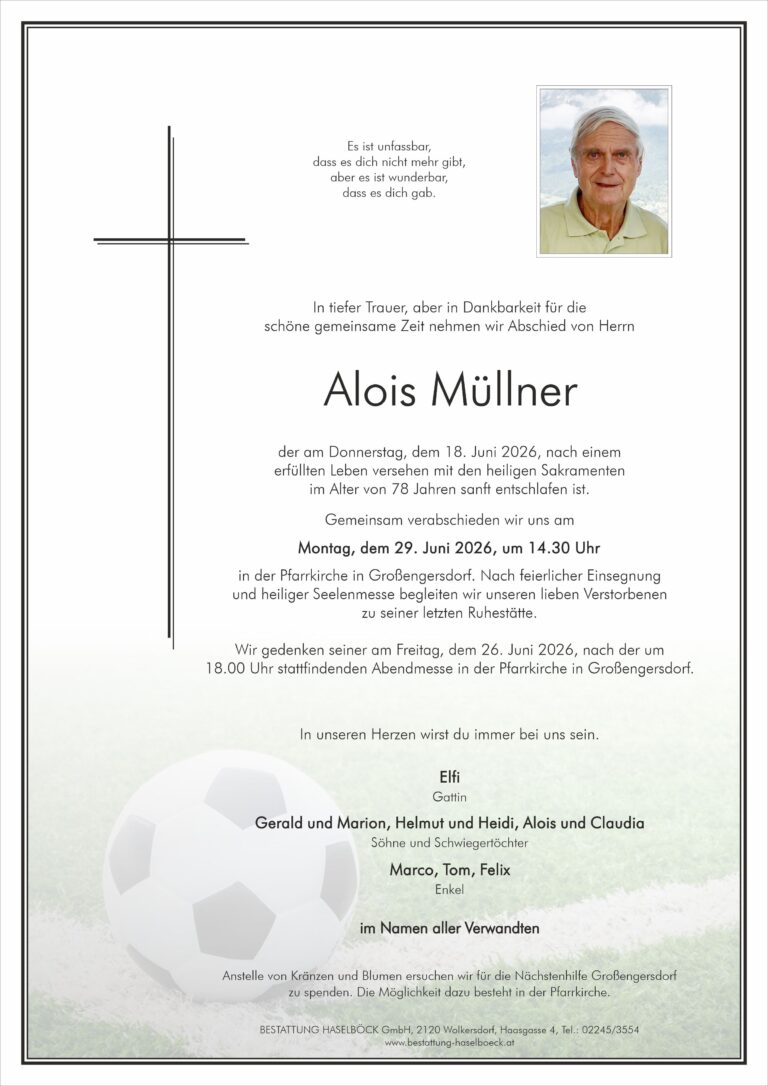 Müllner_Alois_Parte_Großengersdorf_Bestattung_Haselböck