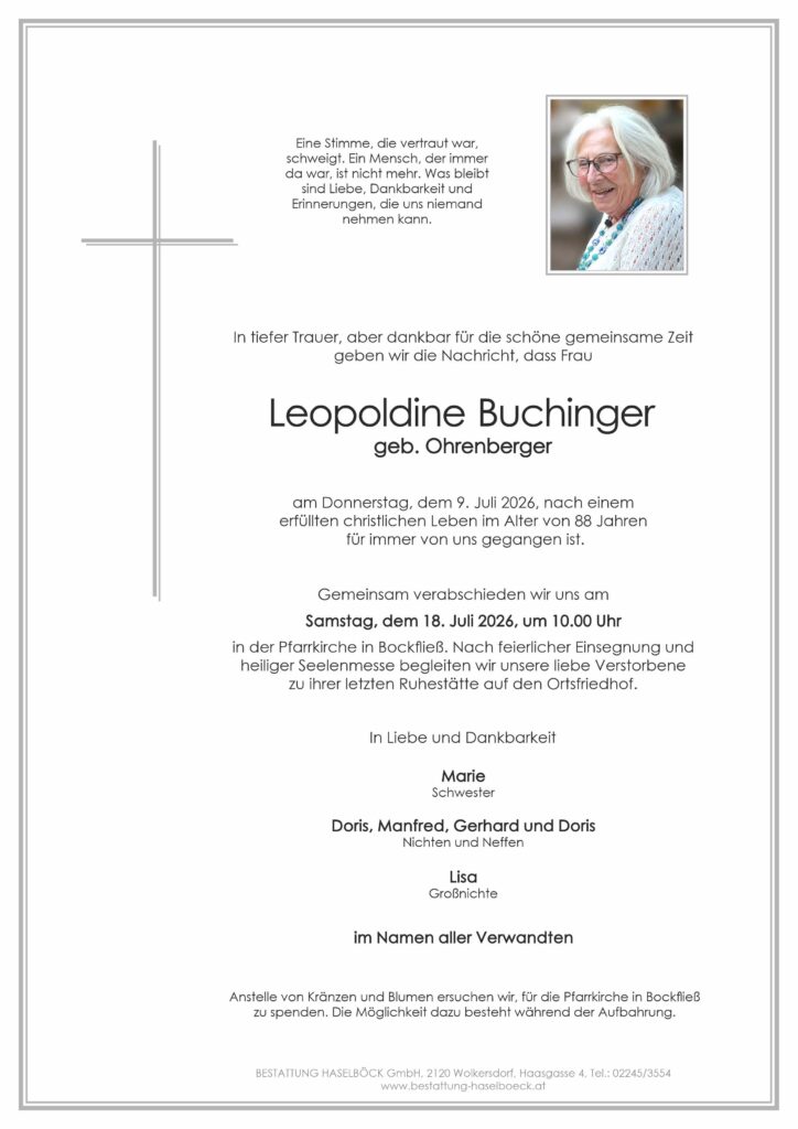 Buchinger_Leopoldine_Bockfließ_Parte_Bestattung_Haselböck
