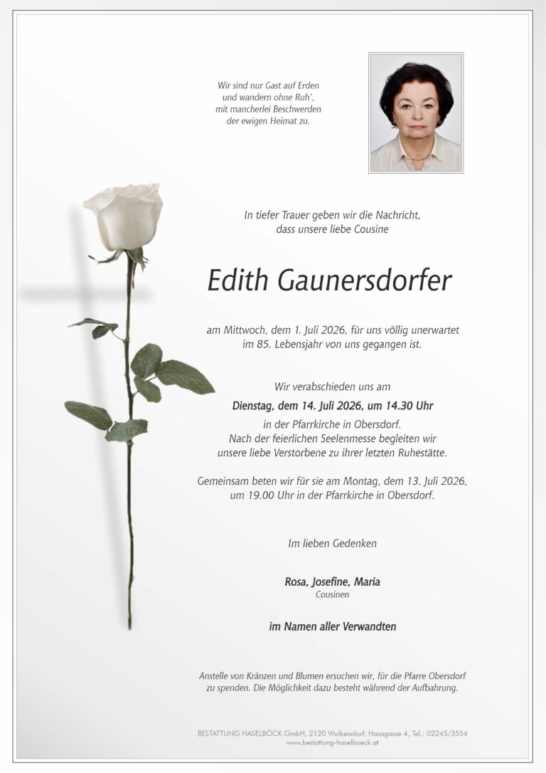 Gaunersdorfer_Edith_Obersdorf_Parte_Bestattung_Haselböck