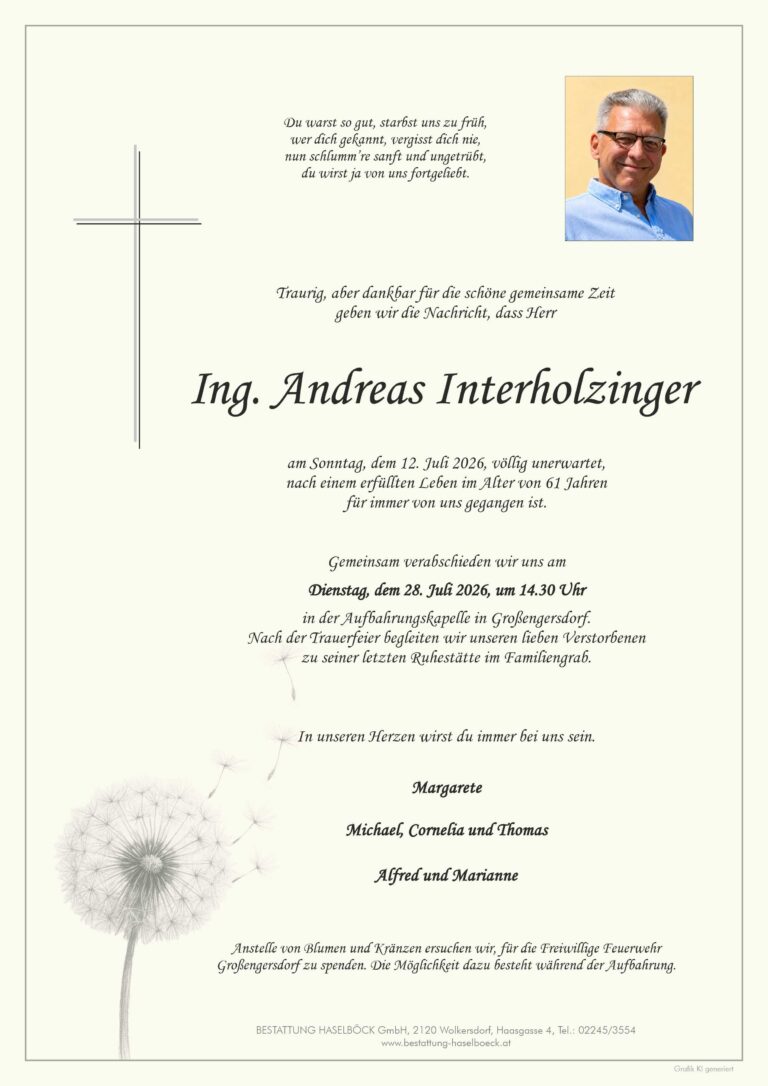 Interholzinger_Andreas_Großengersdorf_Parte_Bestattung_Haselböck