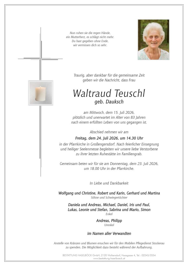 Teuschl_Waltraud_Großengersdorf_Parte_Bestattung_Haselböck