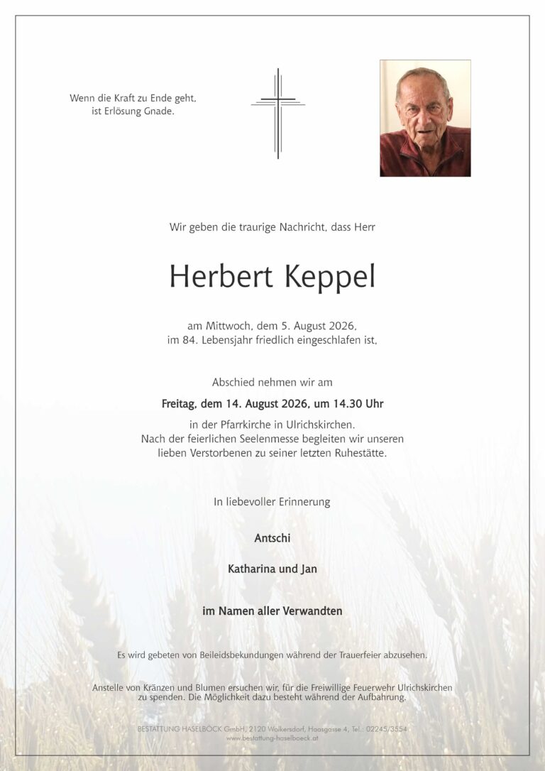 Keppel_Herbert_Ulrichskirchenf_Parte_Bestattung_Haselböck