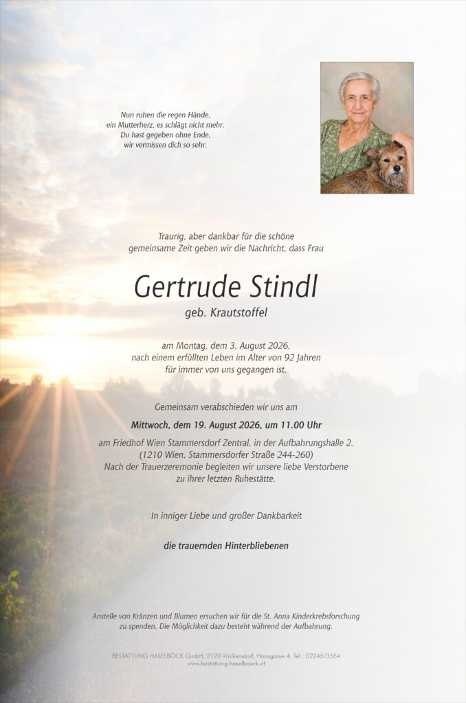 Stindl_Gertrude_Wien_Parte_Bestattung_Haselböck