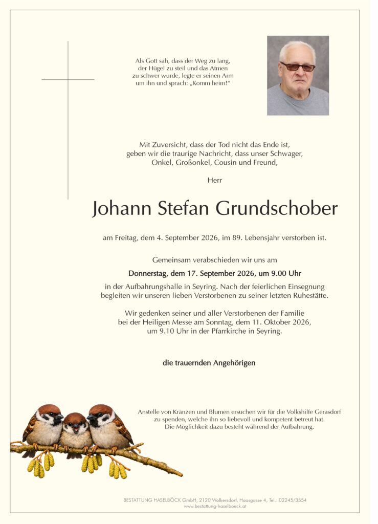Grundschober_Johann_Seyring_Parte_Bestattung_Hasselböck