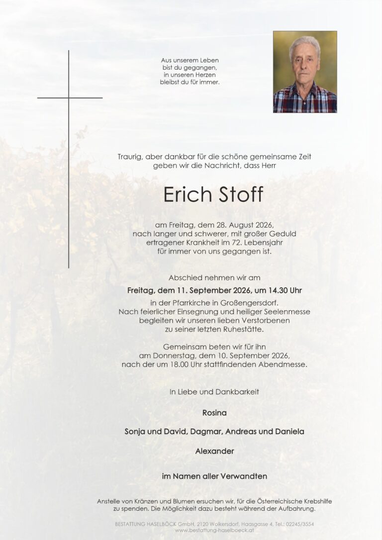 Stoff_Erich_Großengersdorf_Parte_Bestattung_Haselböck