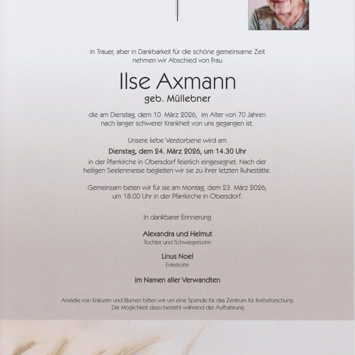 Axmann_Ilse_Obersdorf_Parte_Bestattung_Haselböck