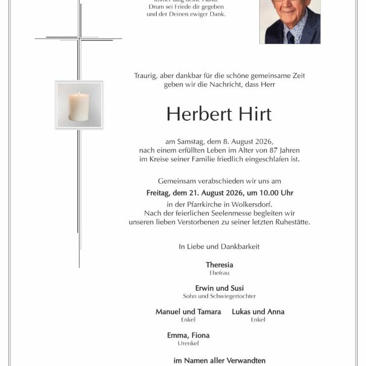 Hirt_Herbert_Wolkersdorf_Parte_Bestattung_Haselböck