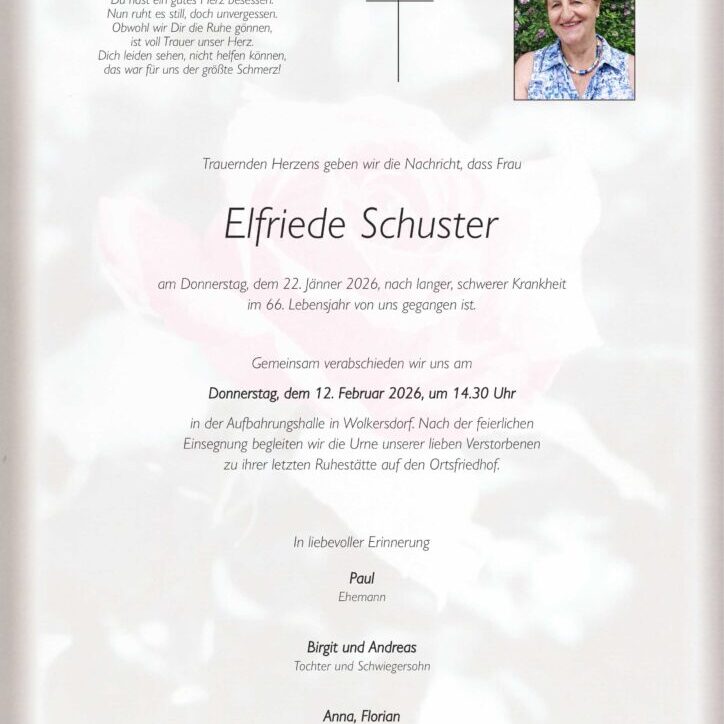 Schuster_Elfriede_Wolkersdorf_Parte_Bestattung_Haselböck