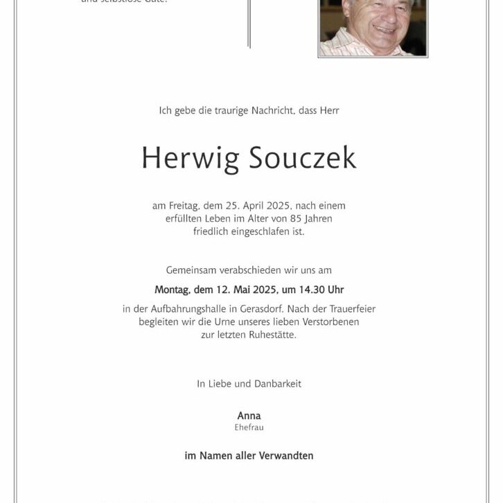 Souczek_Herwig_Kapellerfeld_Parte_Bestattung_Haselböck