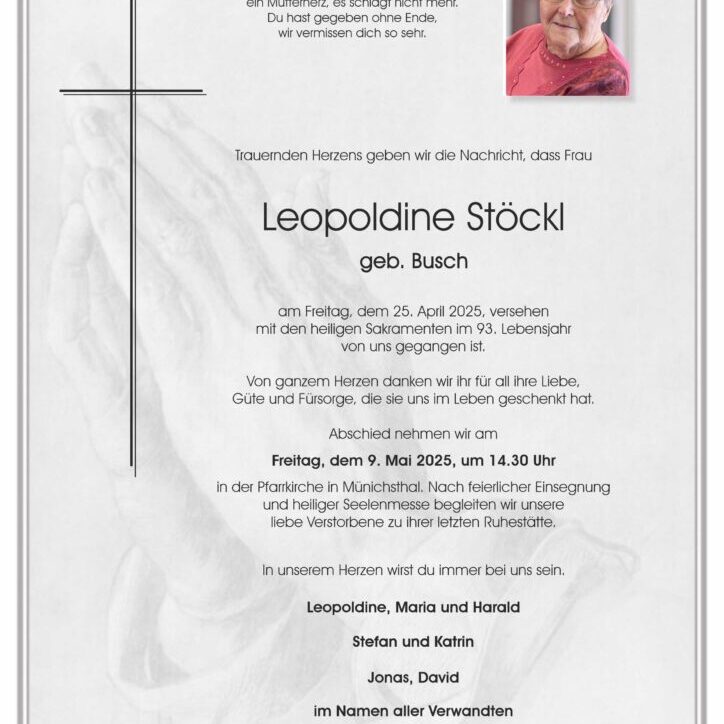 Stöckl_Leopoldine_Münichsthal_Parte_Bestattung_Haselböck