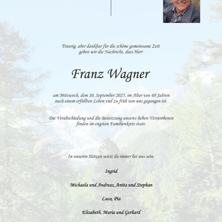Wagner_Franz_Ulrichskirchen_Parte_Bestattung_Haselböck